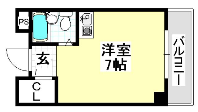 アークハイツ(ワンルーム/1階)の間取り写真