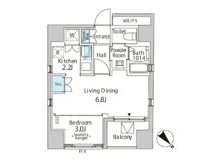 イル ジラソーレ(1DK/4階)の間取り写真