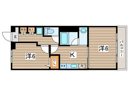 加山ハイツ(2K/1階)の間取り写真