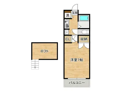 シティルーム金鶏(1K/5階)の間取り写真
