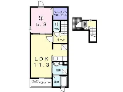 アラモードハウスII(1LDK/2階)の間取り写真