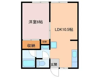 第2コーポおおとり荘(1LDK/1階)の間取り写真