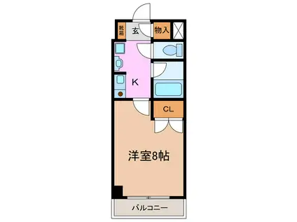 ベルステージ竹の山I(1K/2階)の間取り写真