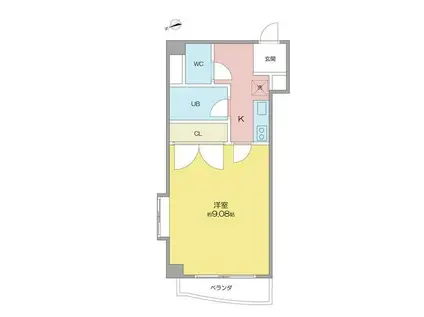 シティライフ社台(1K/4階)の間取り写真