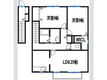 コンフォート高町II(2LDK/2階)の間取り写真