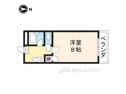 ベルヴィ武者小路(1K/2階)の間取り写真