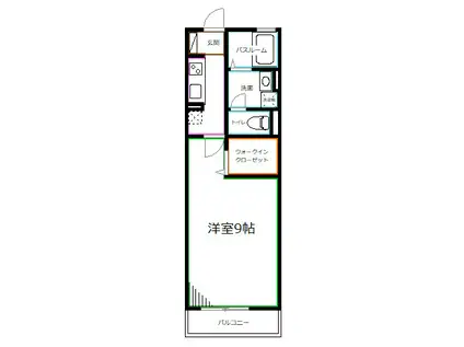 アゼリアI(1K/1階)の間取り写真