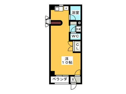 コートエバーグリーン(ワンルーム/4階)の間取り写真