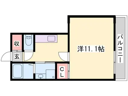 メゾンハピネス(1K/2階)の間取り写真