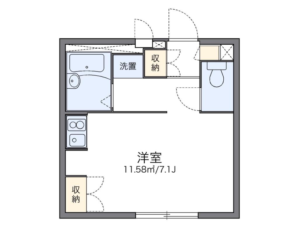 レオパレスCOMFORT HOUSE(1K/1階)の間取り写真