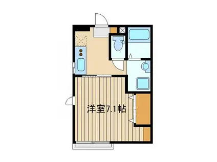 SOLEIL(1K/2階)の間取り写真