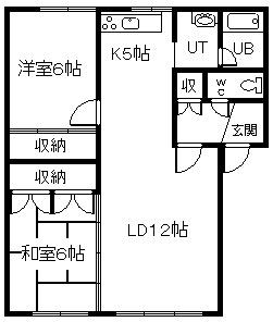 ジョイ末広(2LDK/1階)の間取り写真