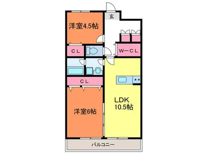 アドラブール文京町(2LDK/5階)の間取り写真