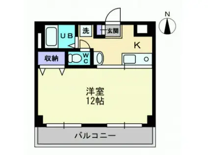 エレガンス野田(1K/4階)の間取り写真