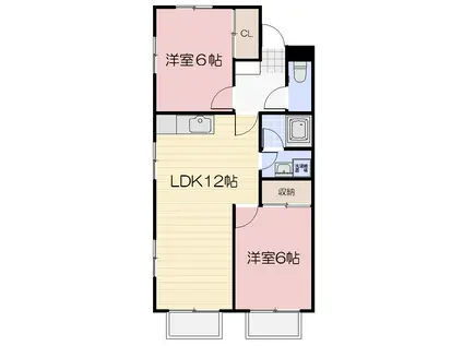 メゾンニューライフA(2LDK/1階)の間取り写真