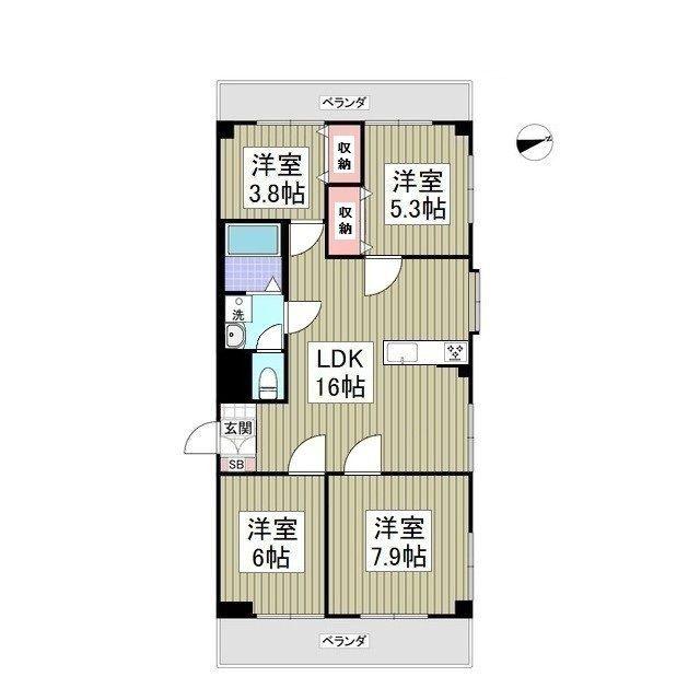 ロワール坂戸(4LDK/2階)の間取り写真