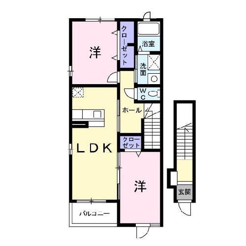 リナージュA(2LDK/2階)の間取り写真
