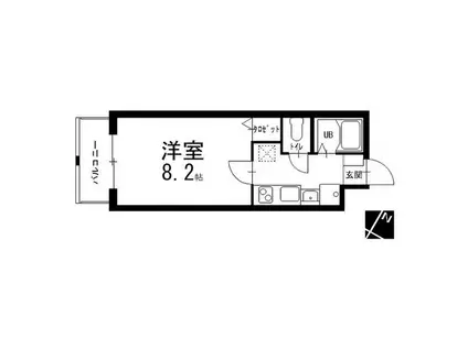 エンゼル蟹原(1K/2階)の間取り写真