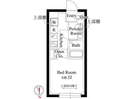 プランドール市川(1K/1階)の間取り写真