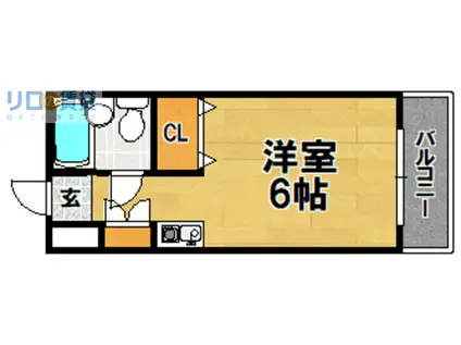 リネンハイツ(1K/2階)の間取り写真