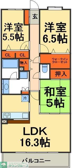 レジディア東松戸(3LDK/1階)の間取り写真