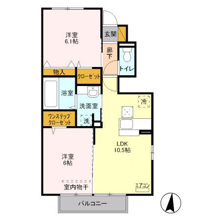 メゾンミヤビ(2LDK/1階)の間取り写真