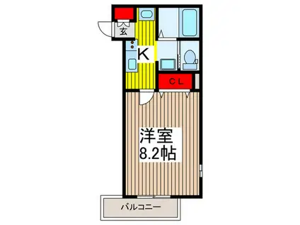 カシュカシュ(1K/2階)の間取り写真