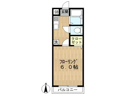 パレクレール(1K/3階)の間取り写真