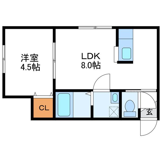 コーポ向日葵(1LDK/3階)の間取り写真