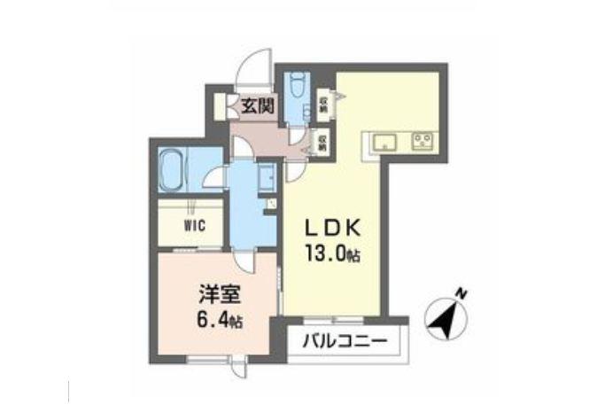 シャーメゾンエレガント A(1LDK/2階)の間取り写真