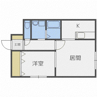 プルーオムN10(1LDK/3階)の間取り写真
