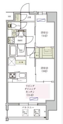 アーバネックス東梅田(2LDK/10階)の間取り写真