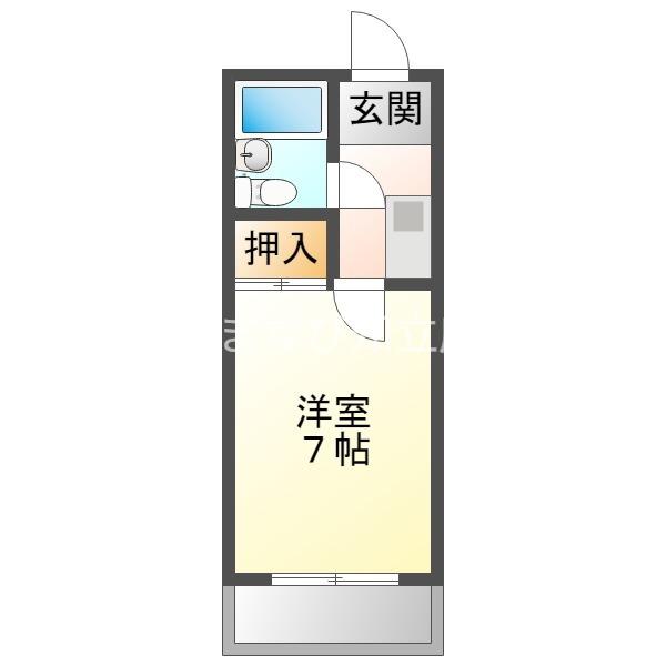 コーポ栄(1K/2階)の間取り写真