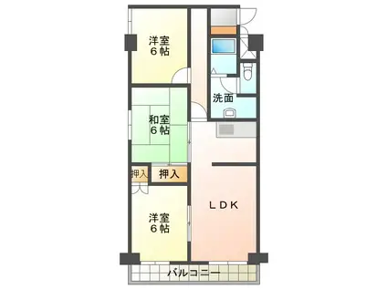グランドール緑町(3LDK/3階)の間取り写真