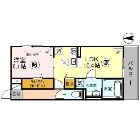 エミネンシア御崎公園(1LDK/2階)の間取り写真