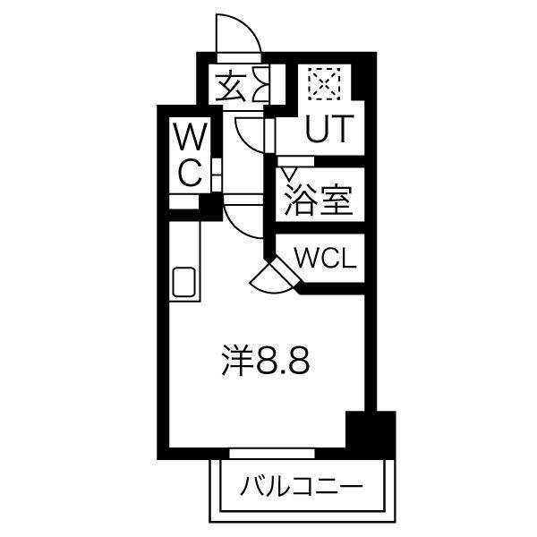 フォートイースト筒井(ワンルーム/6階)の間取り写真