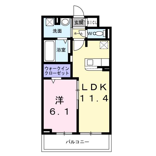 高須1丁目アパート(1LDK/3階)の間取り写真
