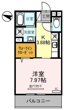 ベルエール地福寺(1K/3階)の間取り写真