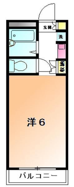ファリーナクレオ(1K/2階)の間取り写真