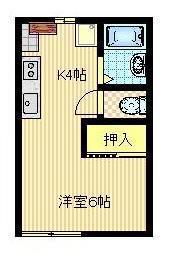 ビクトリーハウスII(1K/2階)の間取り写真