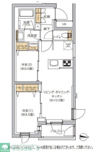 リビオメゾン湯島(2LDK/1階)の間取り写真