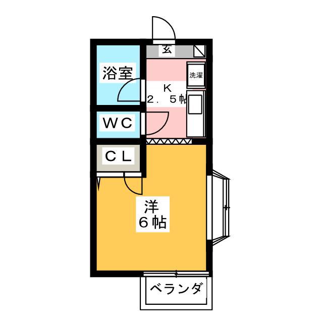 シャルマンパレスII(1K/1階)の間取り写真