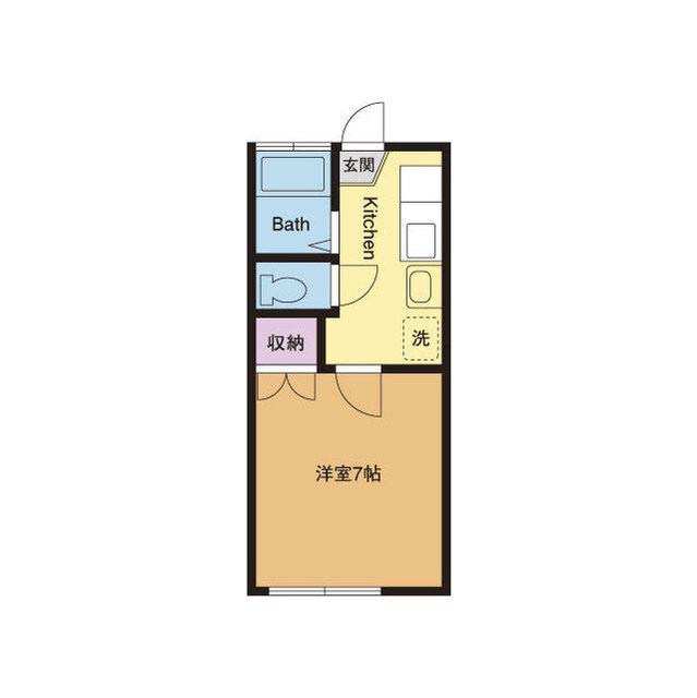 サンライズA(1K/2階)の間取り写真