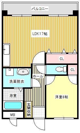 エルフ・フォレスト(1LDK/6階)の間取り写真