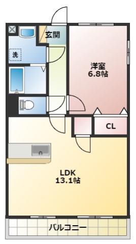 フォルテシモ(1LDK/2階)の間取り写真