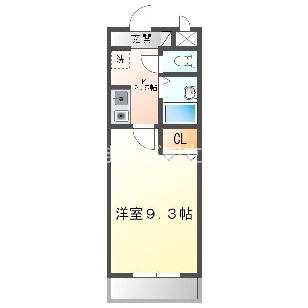 A・CITY今本町(1K/1階)の間取り写真