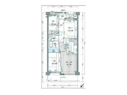 横浜永田台パークホームズガーデンヒル(2SLDK/3階)の間取り写真