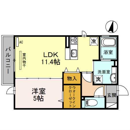 サニーコート俊徳(1LDK/1階)の間取り写真