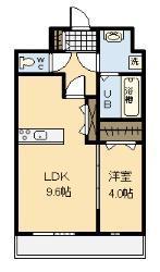 トピカ中津瀬(1LDK/1階)の間取り写真