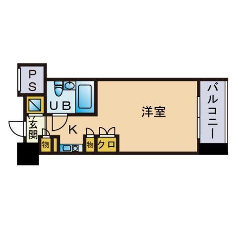 アルファコンフォート博多(ワンルーム/7階)の間取り写真